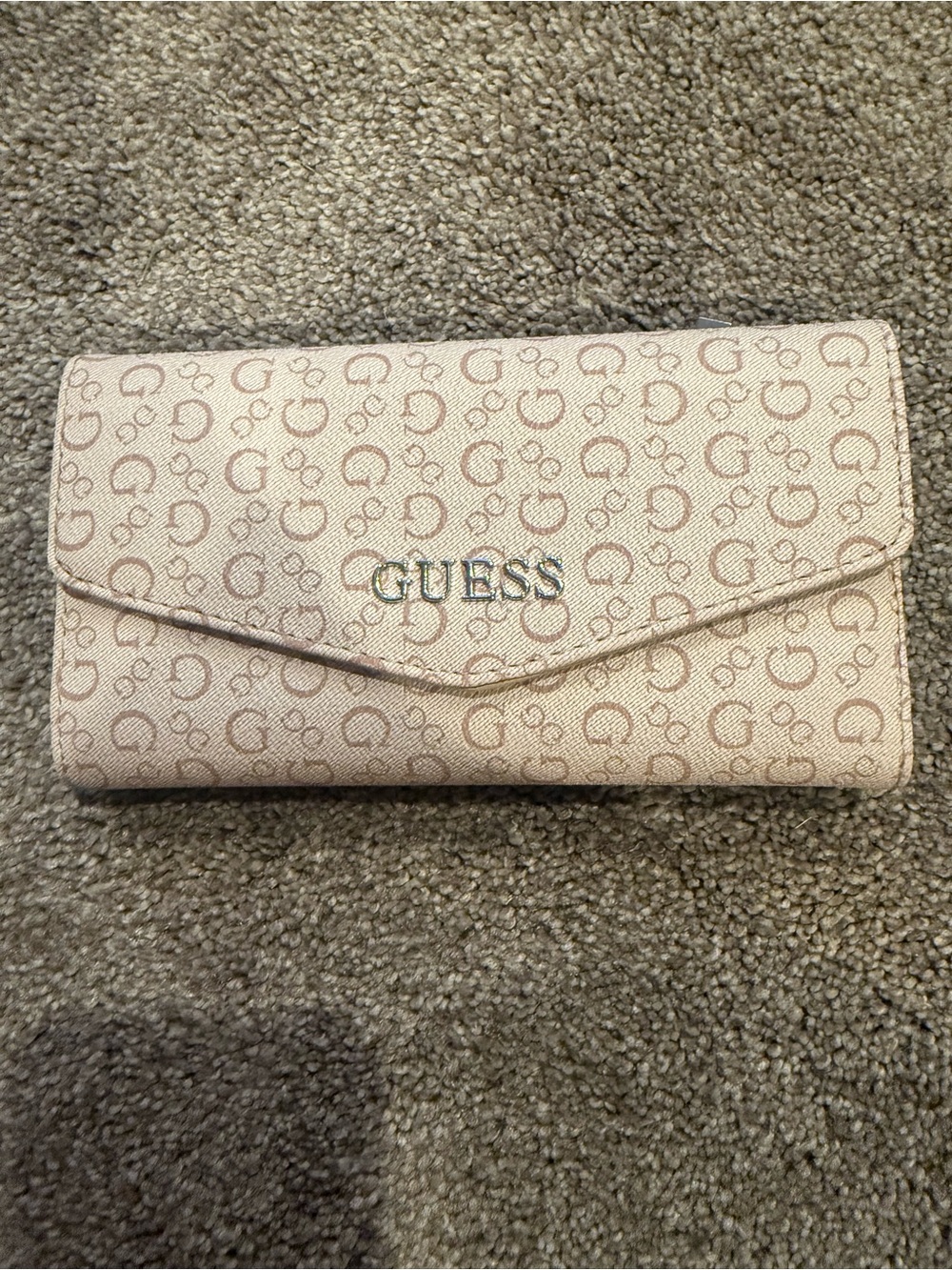 GUESS Beige Monogram Envelope Wallet
